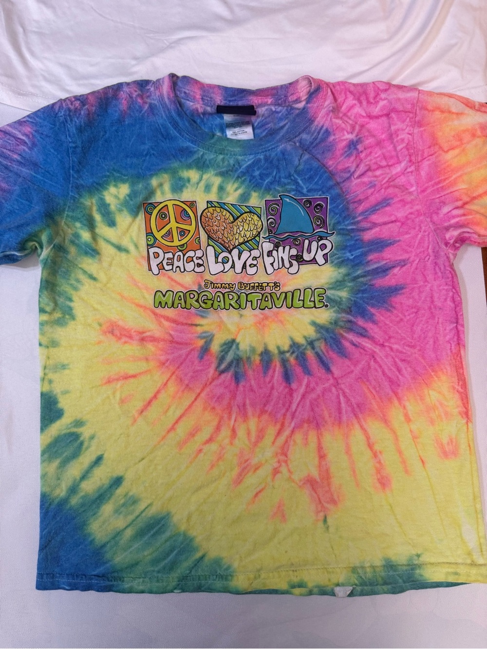 Margaritaville Tie-Dye Peace Love Fish-Up T-Shirt - Multi